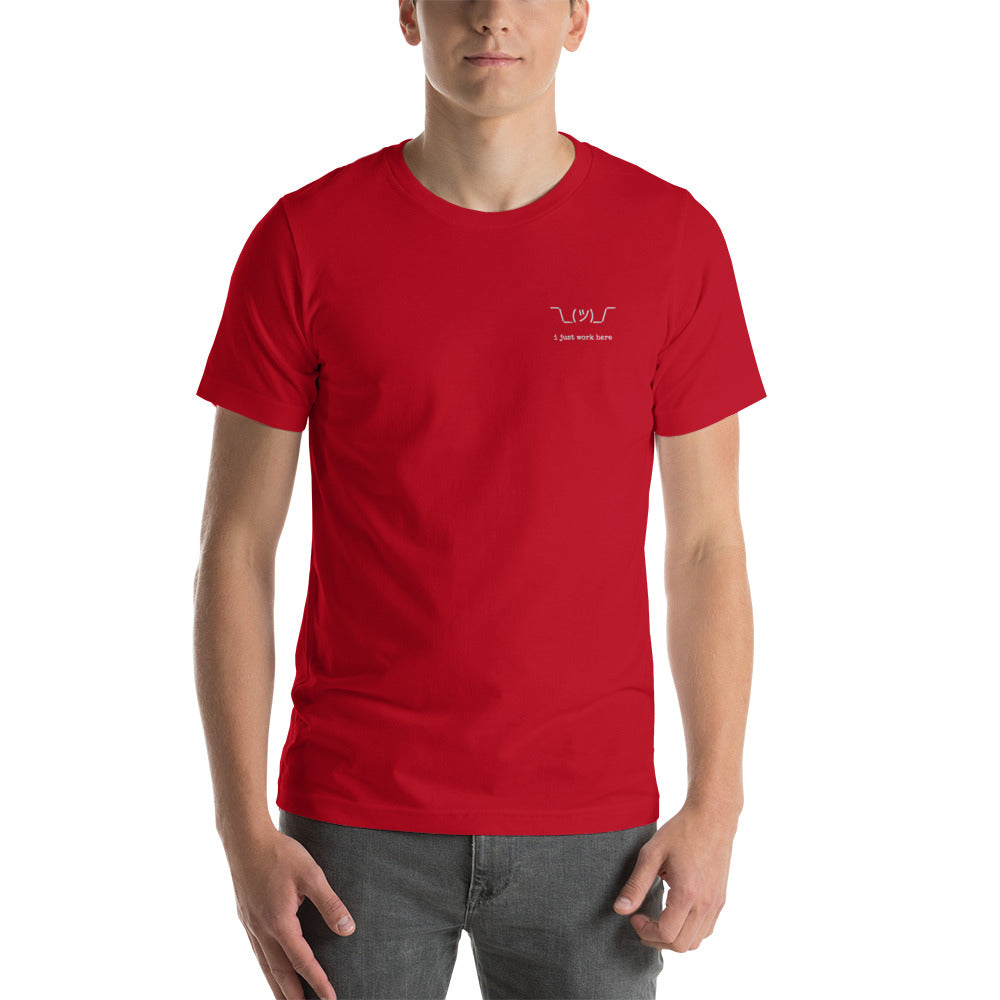 i just work here t-shirt